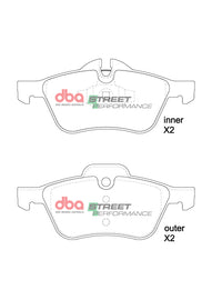 Pastiglie freni Street Performance - asse anteriore - Mini Mini Cabrio (R52) 2004-2009 / Mini Mini Hatch (1st Gen) (R50) 2001-2006 / Mini Mini Hatch (1st Gen) (R53) 2001-2006