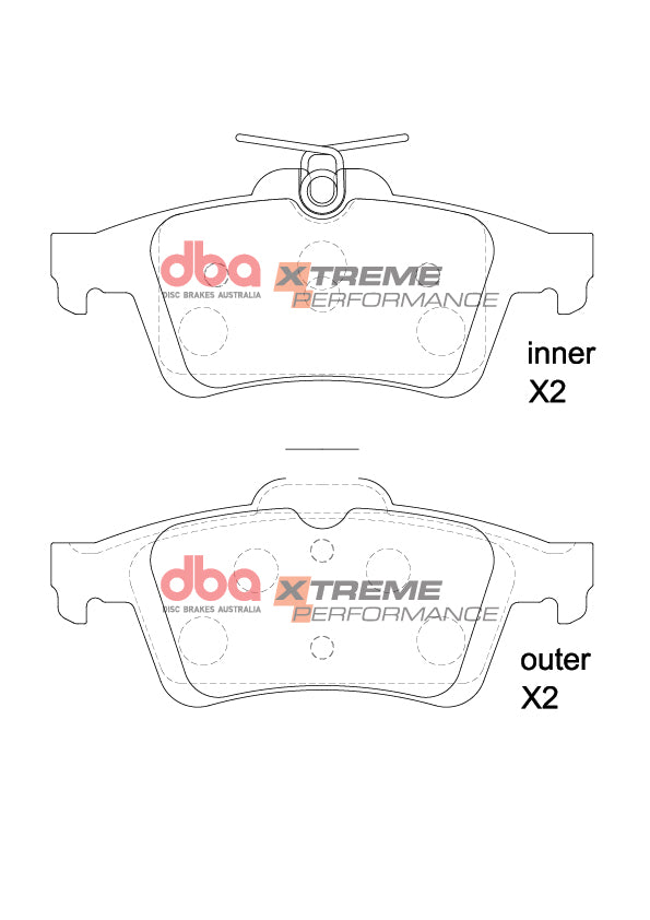 Pastiglie freni Xtreme Performance - asse posteriore - Cadillac BLS 2006-2010 / Citroen C5 2008-2018 / Daimler Super Eight 2006-2010 / Daimler Super V8 2006-2008 / Ford C-Max (Mk1) 2007-2011 (+60 modelli)