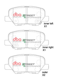 Pastiglie freni Street Performance - asse posteriore - Citroen C4 Aircross 2012-2018 / Mazda 6 GJ 2012-2016 / Mitsubishi ASX 2012-2016 / Mitsubishi Outlander 2012-2018 / Peugeot 4008 2012-2019