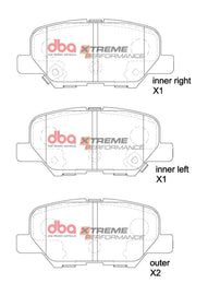 Pastiglie freni Xtreme Performance - asse posteriore - Citroen C4 Aircross 2012-2018 / Mazda 6 GJ 2012-2016 / Mitsubishi ASX 2012-2016 / Mitsubishi Outlander 2012-2018 / Peugeot 4008 2012-2019