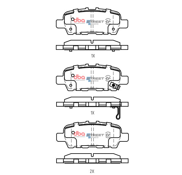 Pastiglie freni Nissan Leaf / E NV200 2012 On R - Infiniti EX30D 2010-2013 / Infiniti EX37 2008-2013 / Infiniti G37 2008-2014 / Infiniti M30D 2010-2014 / Infiniti M35h 2011-2014 (+26 modelli)