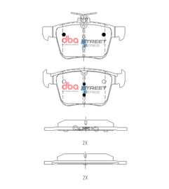 Pastiglie freni Street Series - asse posteriore - Audi S3 8V 2013-2020 / Audi TTS quattro 8S 2014-2015 / Cupra Ateca 2023 / Seat Leon (5F) 2017-2020 / Volkswagen Golf (Mk7) 2013-2019 (+2 modelli)