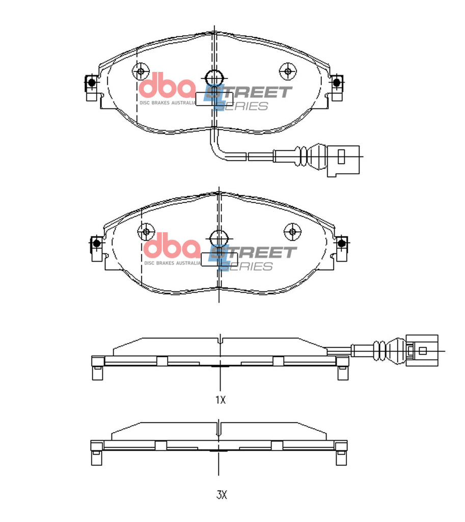 Pastiglie freni Street Series - asse anteriore - Audi A3 8Y 2020 / Audi A3 quattro 8Y 2020-2023 / Audi Q3 quattro F3 2018 / Audi S3 8V 2013-2020 / Audi S3 8Y 2020 / Audi TT 8S 2014 (+28 modelli)