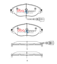Pastiglie freni Street Series - asse anteriore - Audi A3 8Y 2020 / Audi A3 quattro 8Y 2020-2023 / Audi Q3 quattro F3 2018 / Audi S3 8V 2013-2020 / Audi S3 8Y 2020 / Audi TT 8S 2014 (+28 modelli)