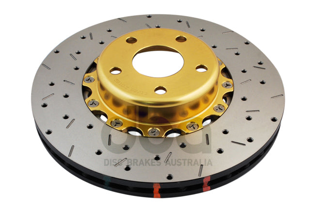Disco freno 5000 Series forato incrociato e scanalato a 2 pezzi campana oro - Subaru BRZ 2012-2022 / Subaru Forester 2003-2018 / Subaru Forester SG5 2002-2008 / Subaru Impreza 1998-2012 / Subaru Impreza GB270 2007-2008 (+11 modelli)
