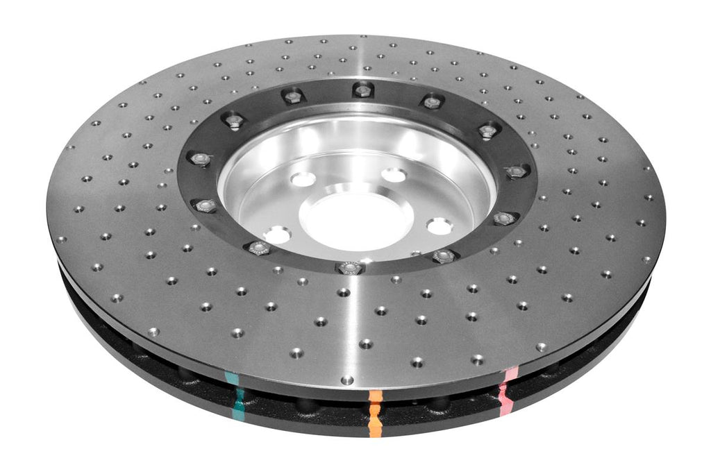 Disco freno 5000 Series forato incrociato e a fossette campana argento - Audi A8 quattro D4 / 4H 2010-2017 / Audi SQ5 8R 2013-2017