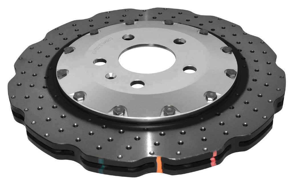 Disco freno 5000 Series forato incrociato e a fossette campana argento - Ø 330 mm - spessore 22 mm - Audi RS4 B8 2012-2016 - DBA52841WSLVXD