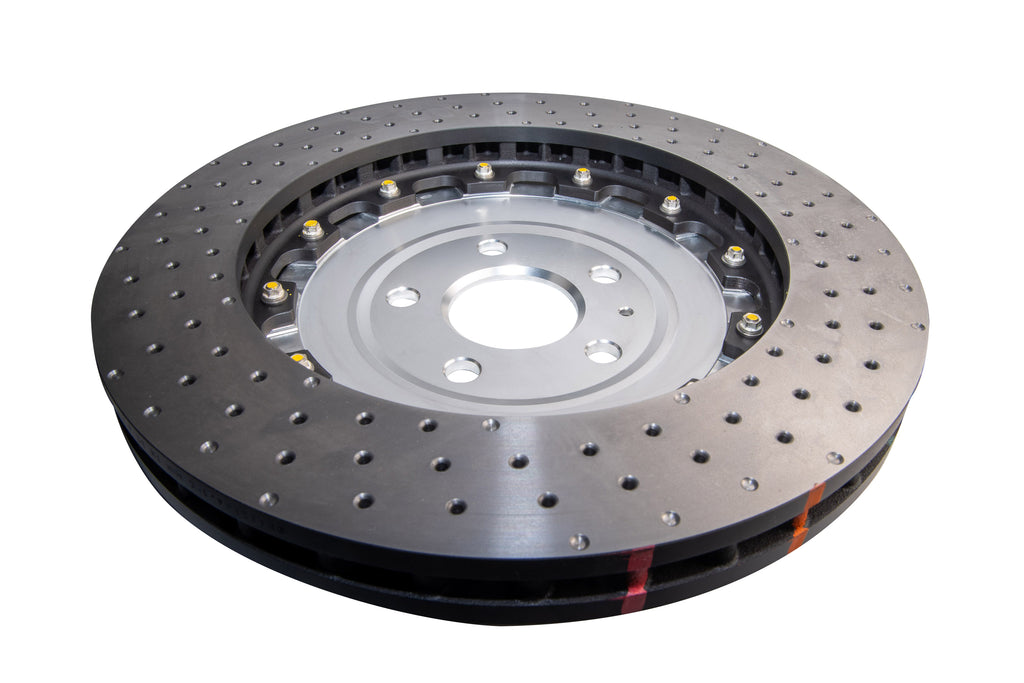 Disco freno 5000 Series forato incrociato e a fossette campana argento - Ø 370 mm - spessore 34 mm - Audi RS3 8V 2015-2020 - DBA52844SLVXD
