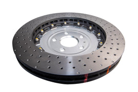 Disco freno 5000 Series forato incrociato e a fossette campana argento - Ø 370 mm - spessore 34 mm - Audi RS3 8V 2015-2020 - DBA52844SLVXD