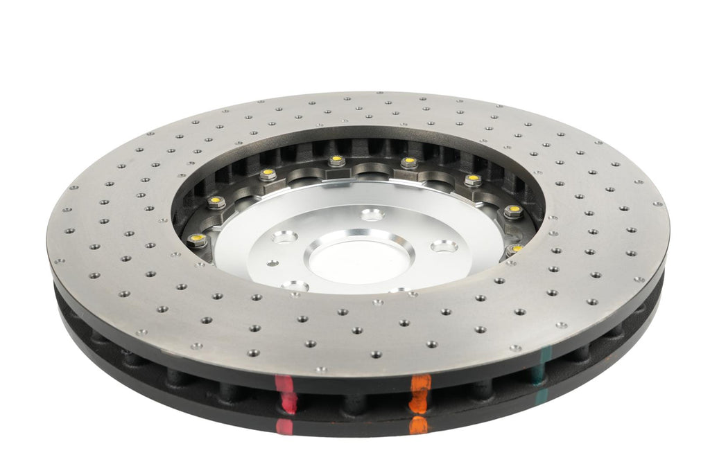 Disco freno 5000 Series forato incrociato e a fossette campana argento - Audi RS3 8Y 2021-2025 / Audi RSQ3 F3 2019 / Cupra Formentor 2022 / Cupra Terramar 2025