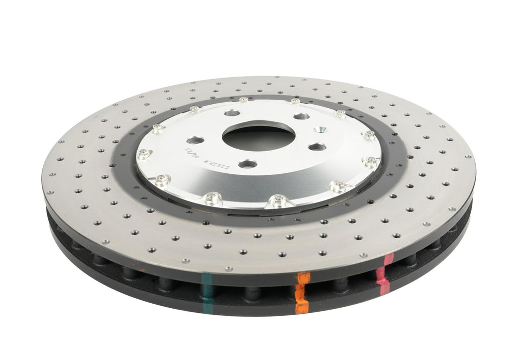 Disco freno 5000 Series forato incrociato e a fossette campana argento - Audi RS3 8Y 2021-2025 / Audi RSQ3 F3 2019 / Cupra Formentor 2022 / Cupra Terramar 2025