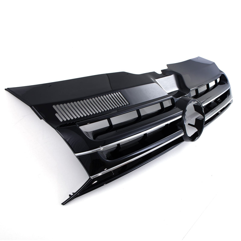 Griglia Paraurti Anteriore Nera Lucida con Supporto Stemma Bordo Cromato VW Transporter T5.1 09-15 - foto 2