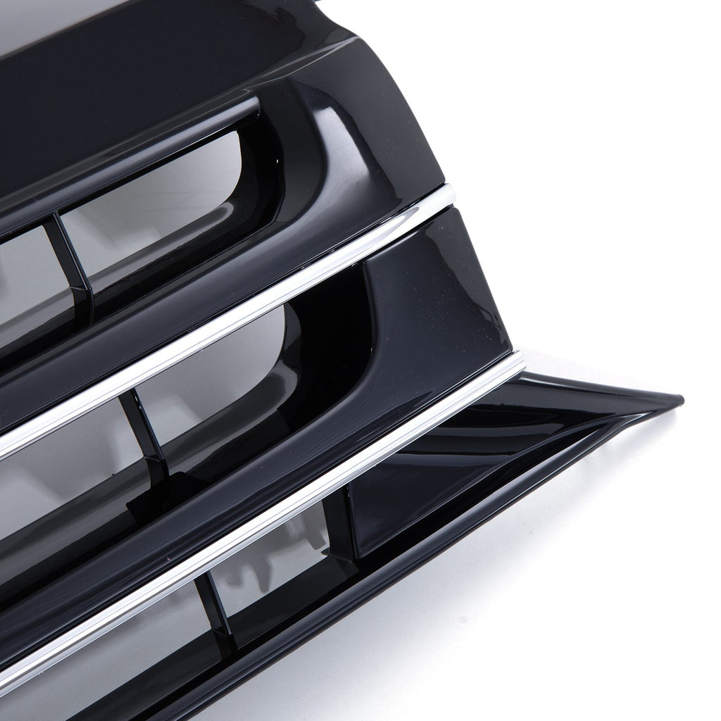 Griglia Paraurti Anteriore Nera Lucida con Supporto Stemma Bordo Cromato VW Transporter T5.1 09-15 - foto 5