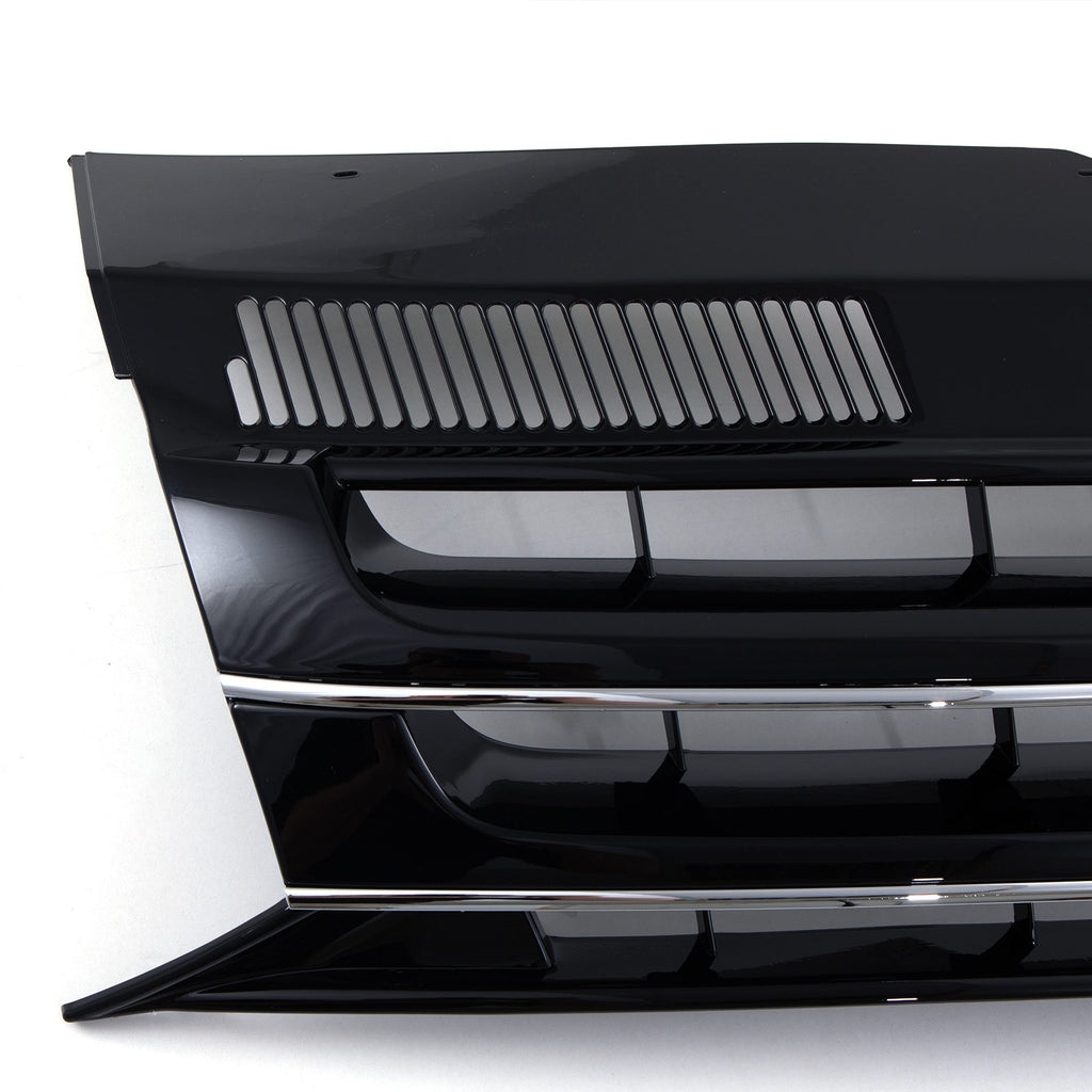 Griglia Paraurti Anteriore Nera Lucida con Supporto Stemma Bordo Cromato VW Transporter T5.1 09-15 - foto 8