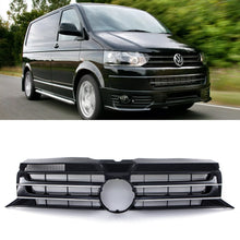 Griglia Paraurti Anteriore Nera Lucida con Supporto Stemma Bordo Cromato VW Transporter T5.1 09-15