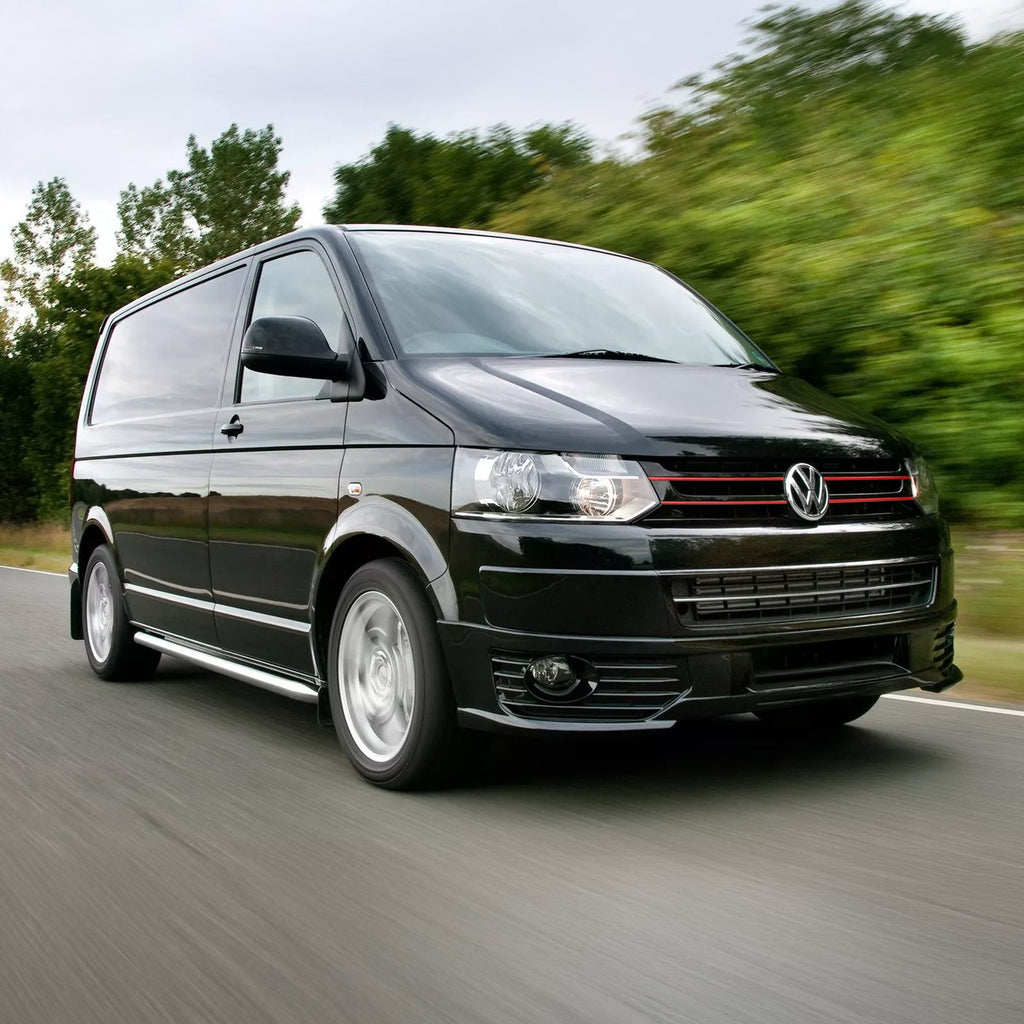 Griglia Paraurti Anteriore Nera Lucida con Supporto Stemma Bordo Rosso VW Transporter T5.1 09-15 - foto 10