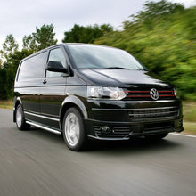 Griglia Paraurti Anteriore Nera Lucida con Supporto Stemma Bordo Rosso VW Transporter T5.1 09-15 - foto 10
