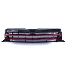 Griglia Paraurti Anteriore Nera Lucida Senza Stemma Bordo Rosso VW Transporter T5.1 09-15