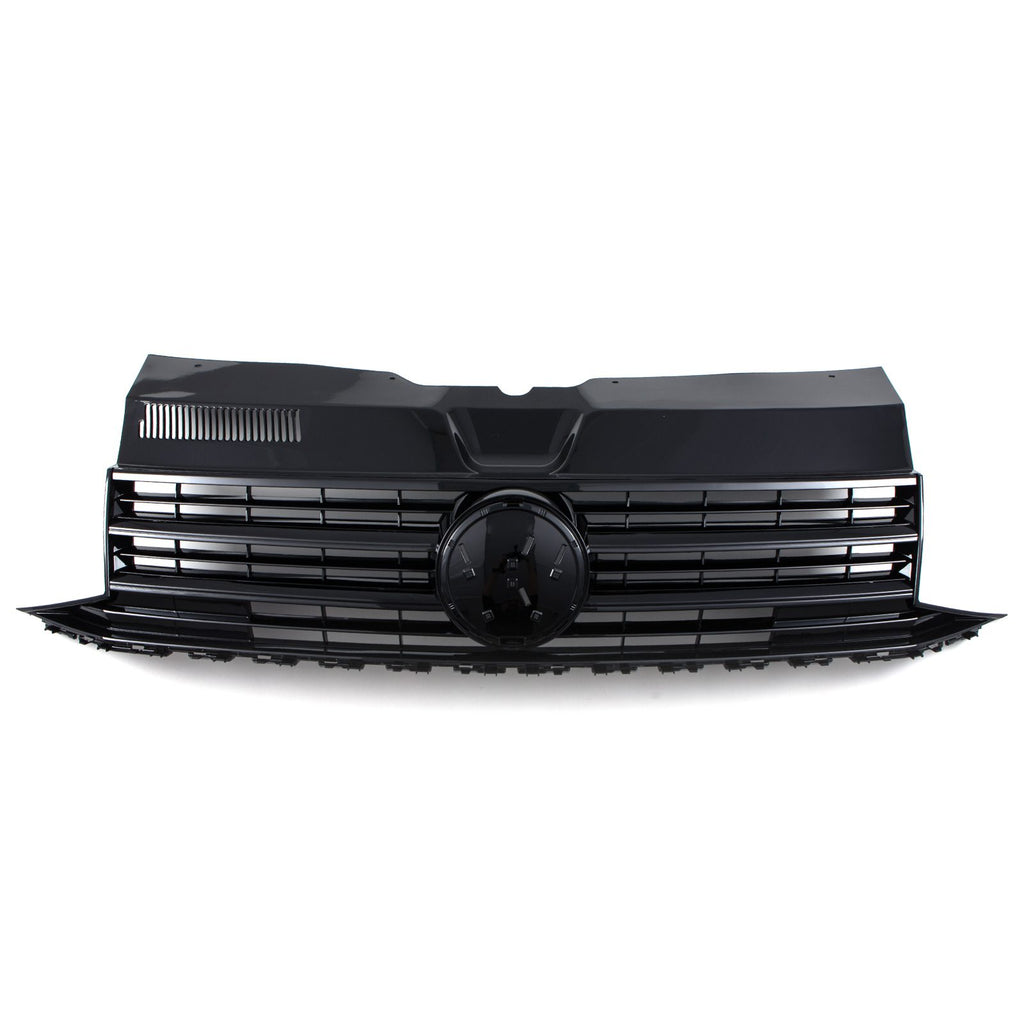 Griglia Paraurti Anteriore Nera Lucida con Supporto Stemma VW Transporter T6 Furgone 16-19
