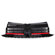 Griglia Paraurti Anteriore Nera Lucida con Supporto Stemma Bordo Rosso VW Transporter T6 16-19