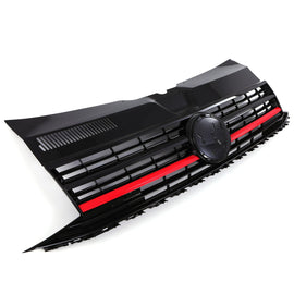Griglia Paraurti Anteriore Nera Lucida con Supporto Stemma Bordo Rosso VW Transporter T6 16-19 - foto 2