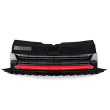 Griglia Paraurti Anteriore Nera Lucida Senza Stemma Bordo Rosso VW Transporter T6 16-19