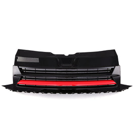 Griglia Paraurti Anteriore Nera Lucida Senza Stemma Bordo Rosso VW Transporter T6 16-19