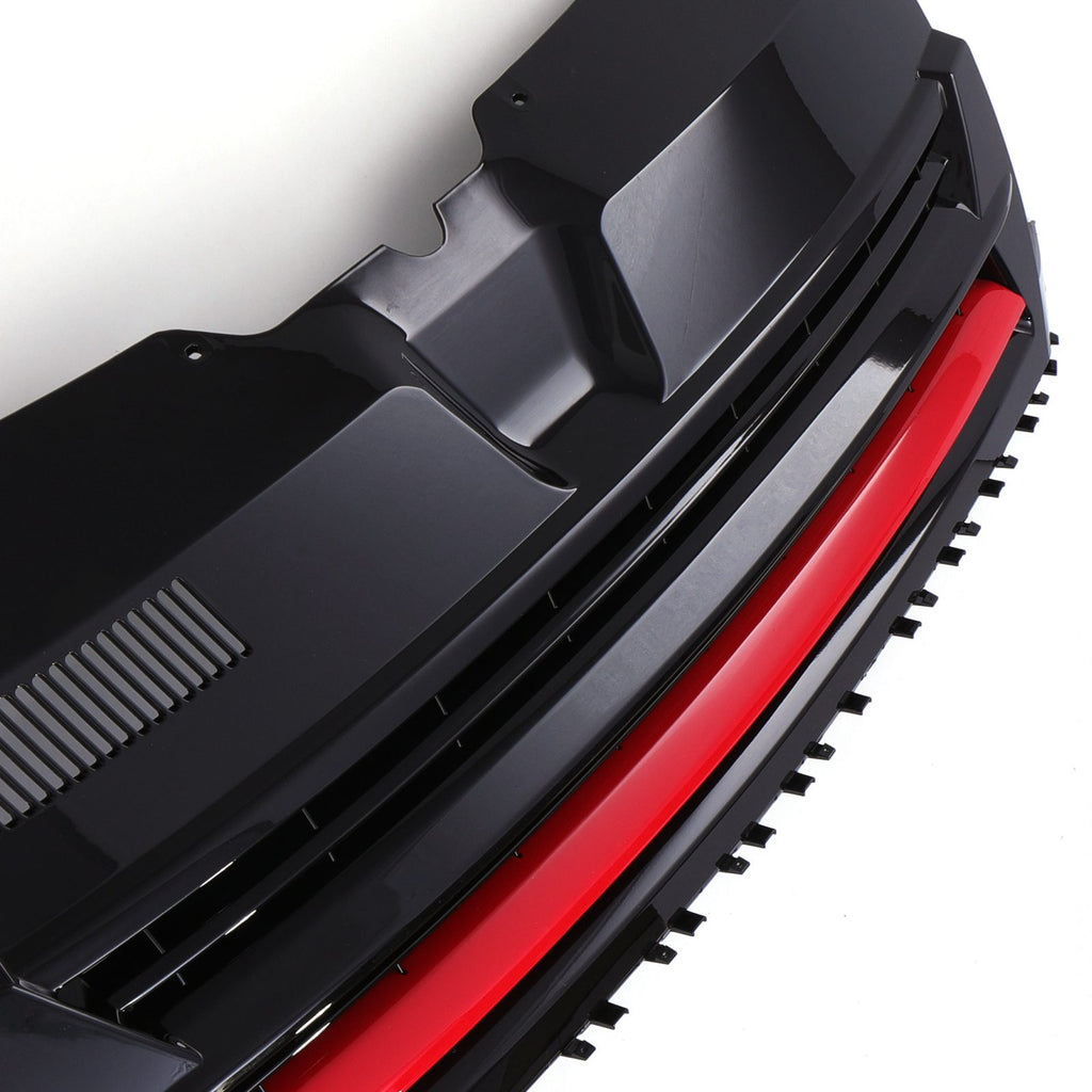Griglia Paraurti Anteriore Nera Lucida Senza Stemma Bordo Rosso VW Transporter T6 16-19 - foto 2