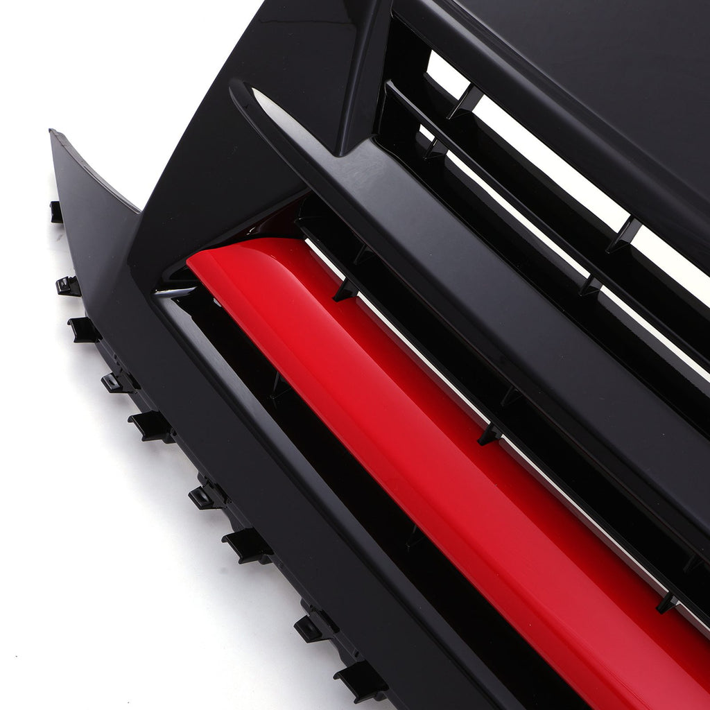 Griglia Paraurti Anteriore Nera Lucida Senza Stemma Bordo Rosso VW Transporter T6 16-19 - foto 3