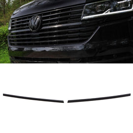 Kit 2 Modanature Superiori Griglia Nere Lucide VW Transporter T6.1 19-24