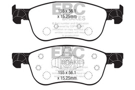 Pastiglie Freni Sportive EBC Gialle Anteriore FORD Fiesta (Mk8) 1.0 Turbo Cv 100 dal 2017 al 2022 Pinza ATE Diametro disco 262mm