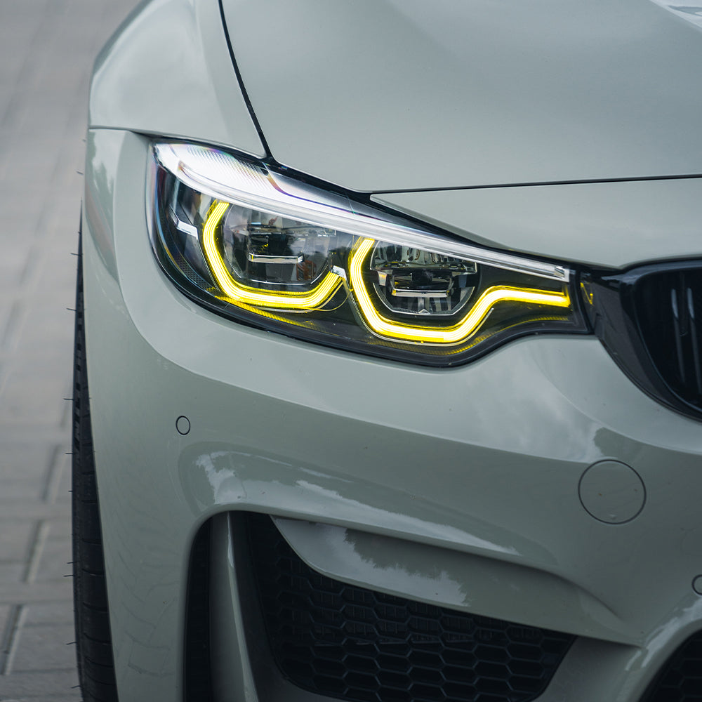 Moduli LED DRL Gialli SK-Import per Fari BMW M3 F80 M4 F82 F83 LCI