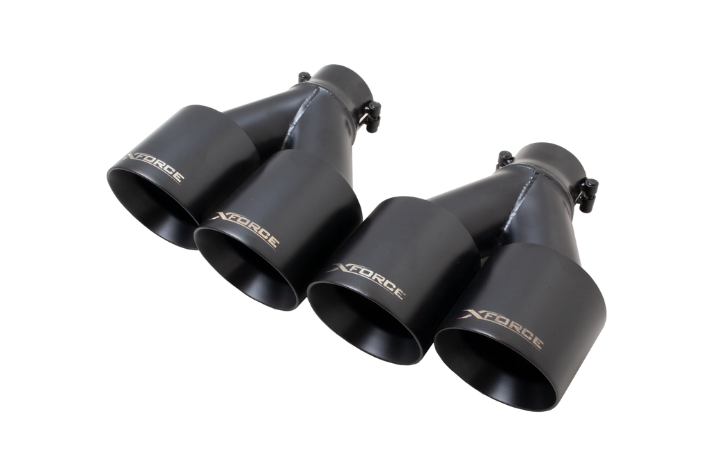 Terminali di scarico XFORCE 4 doppia uscita nero - Subaru Impreza WRX 