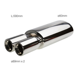 Terminale di scarico universale rotonda doppio acciaio inox