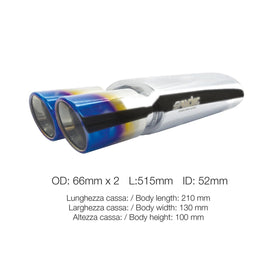 Terminale di scarico universale rotonda doppio acciaio inox