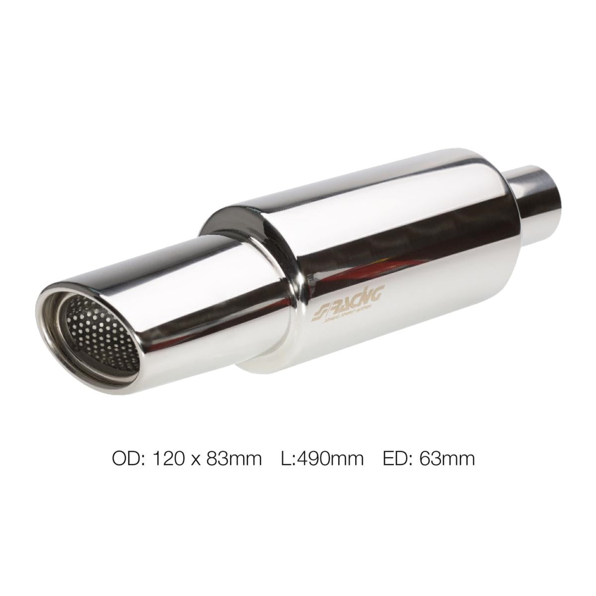TERMINALE DI SCARICO LATERALE DA 44MM IN ACCIAIO INOX - USCITA GRANDE (57MM) per MINI CLASSICA - - MW-6225
