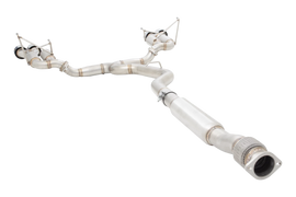 Sistema di scarico cat-back XFORCE 3 silenziatori tondi versione race 