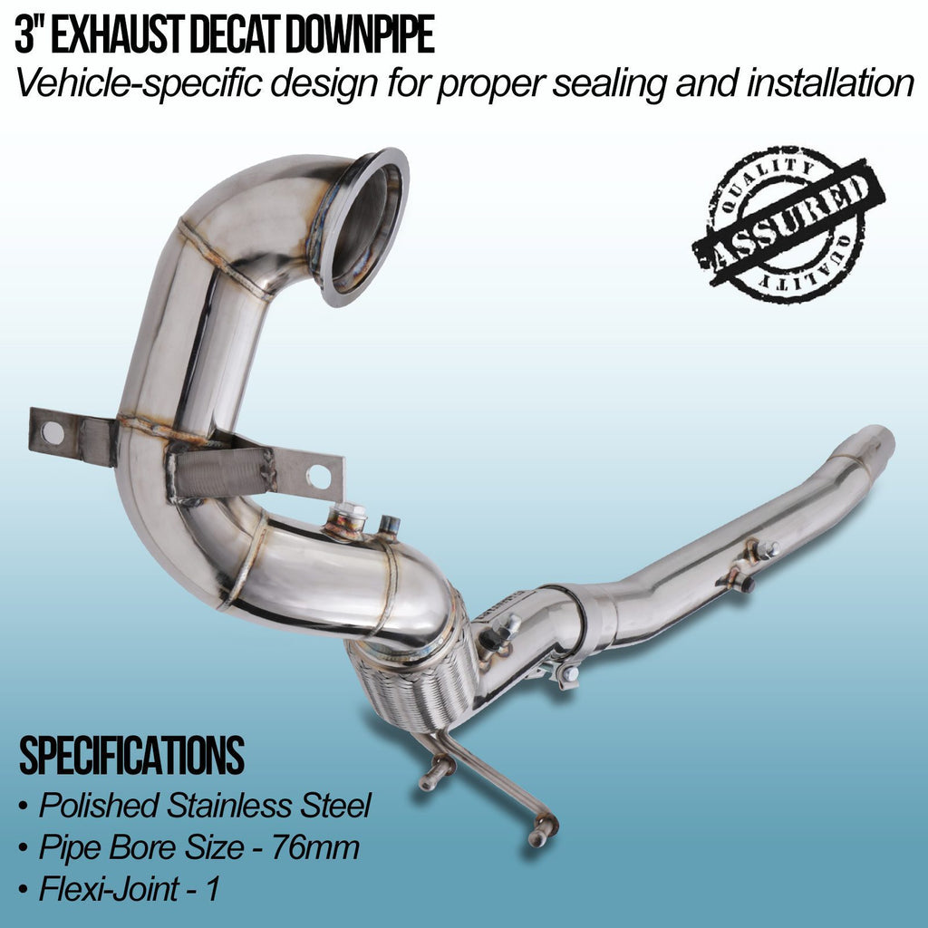 Downpipe Decat 3" Audi S3 Quattro 8V 2.0 TSI 13-20 - foto 3