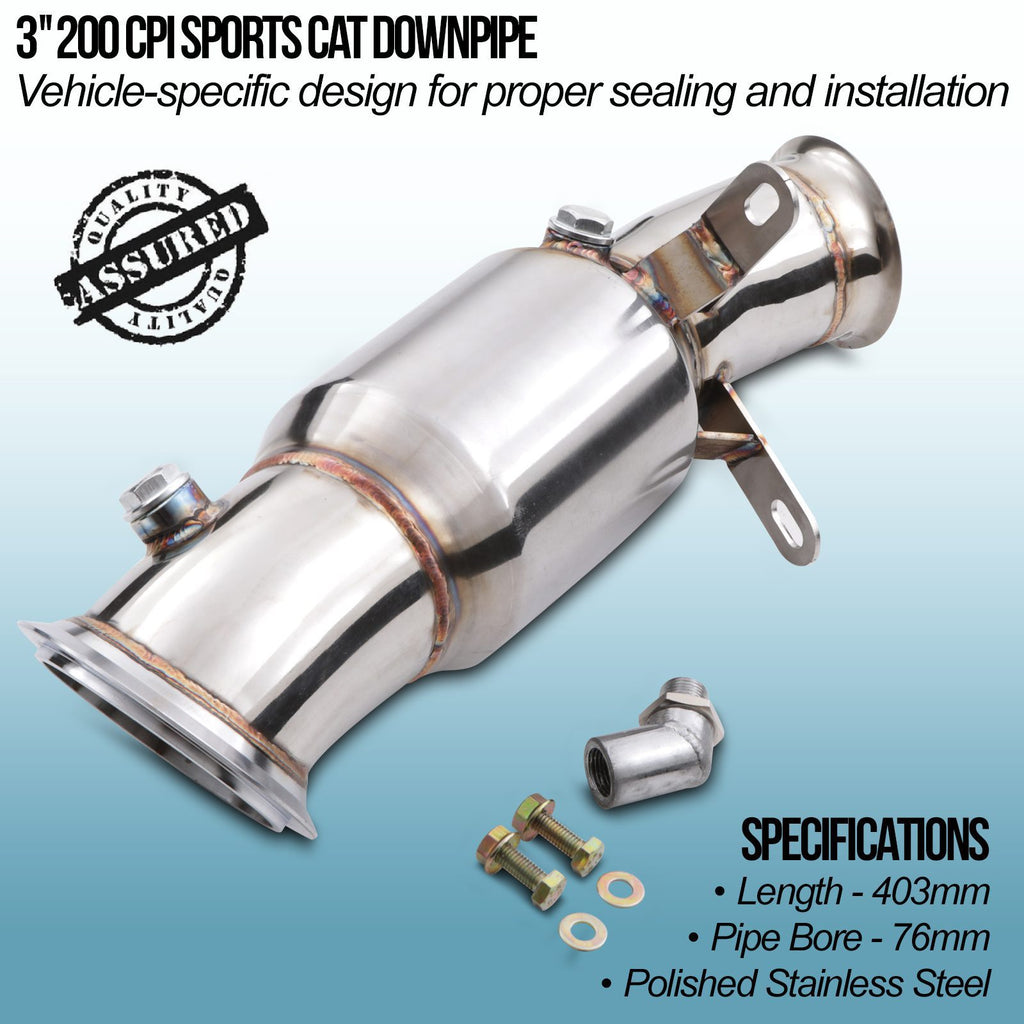 Downpipe con Catalizzatore Sportivo 200 Celle 3" BMW Serie 4 F32 F33 F36 435i 435ix 13-16 - foto 2