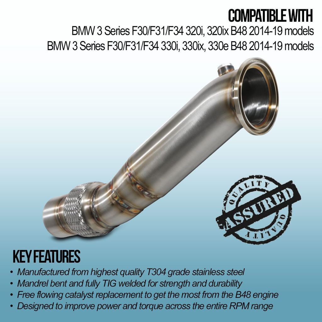 Downpipe Decat BMW 3 Series F30 320i 330i B48 15-18 - foto 3