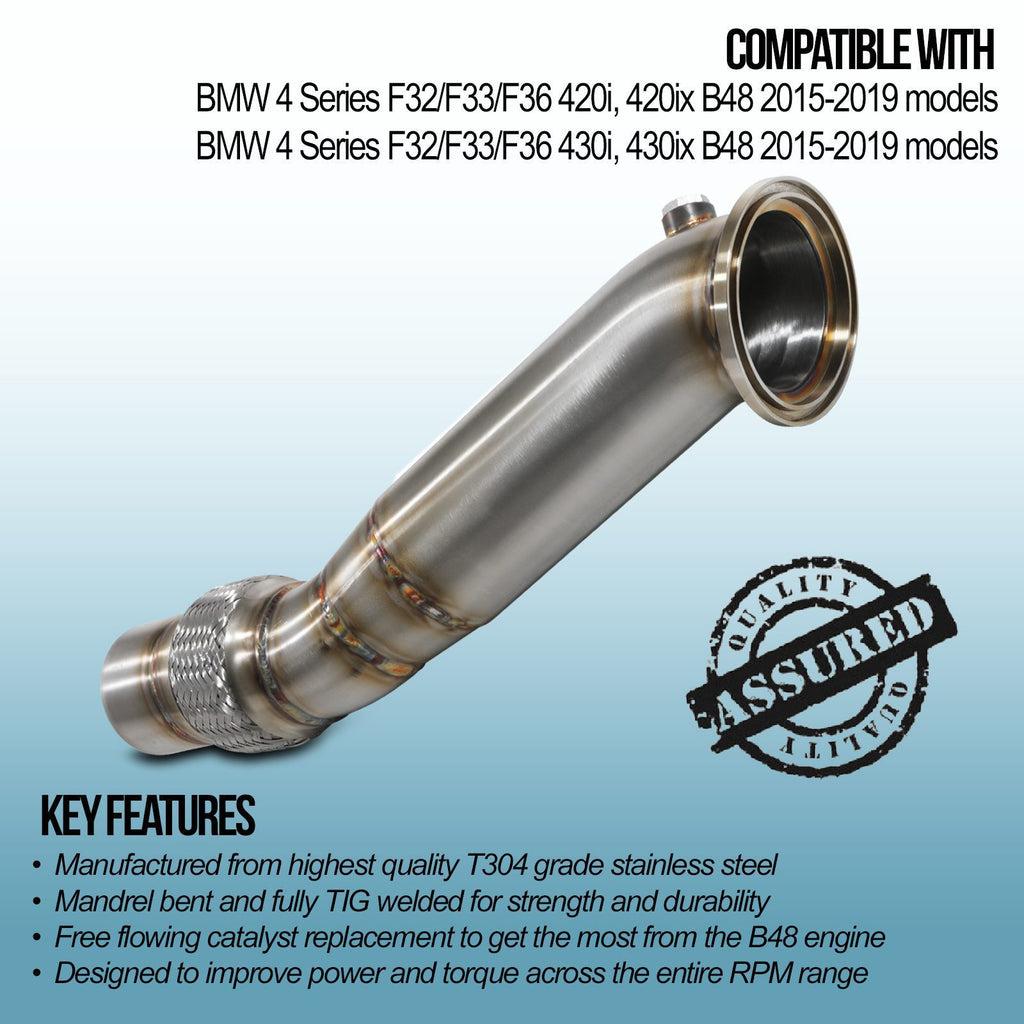 Downpipe Decat BMW 4 Series F32/F33/F36 420i 430i B48 15-18 - foto 3