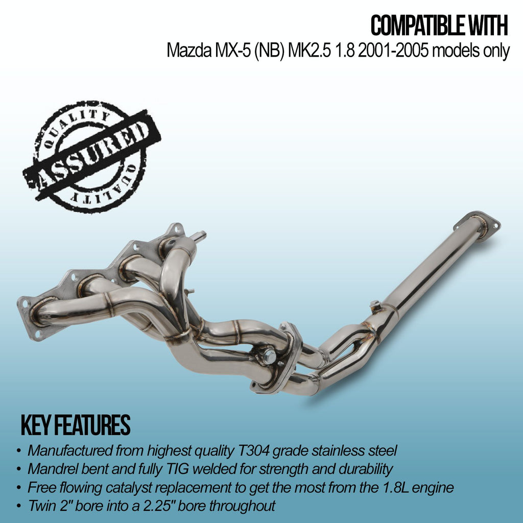 Collettore di Scarico e Downpipe Decat Mazda MX5 NB MK2.5 1.8 01-05 - foto 2