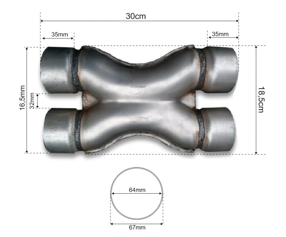X-Pipe universale 63mm FMICEU