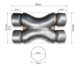 X-Pipe universale 63mm FMICEU