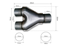 Carica l'immagine nel visualizzatore di Gallery, Y-Pipe universale 63-57mm FMICEU