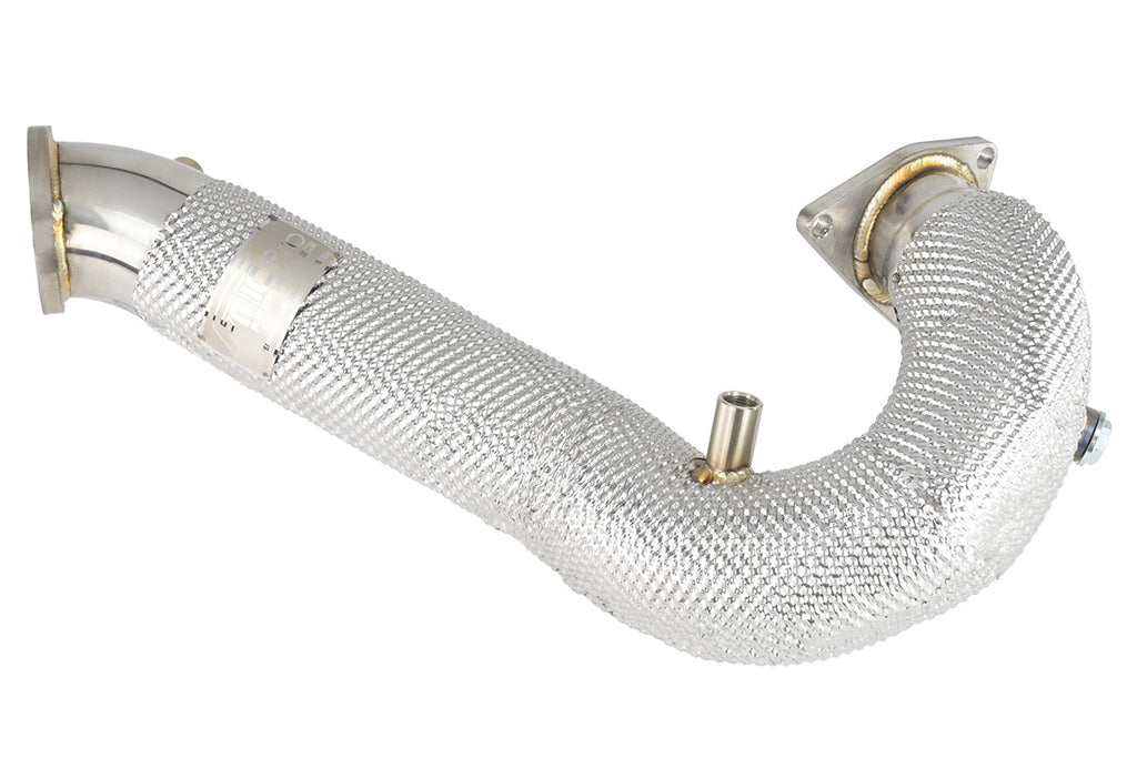 Dettaglio dello schermo termico del downpipe FMIC.Pro Audi V6 TDI