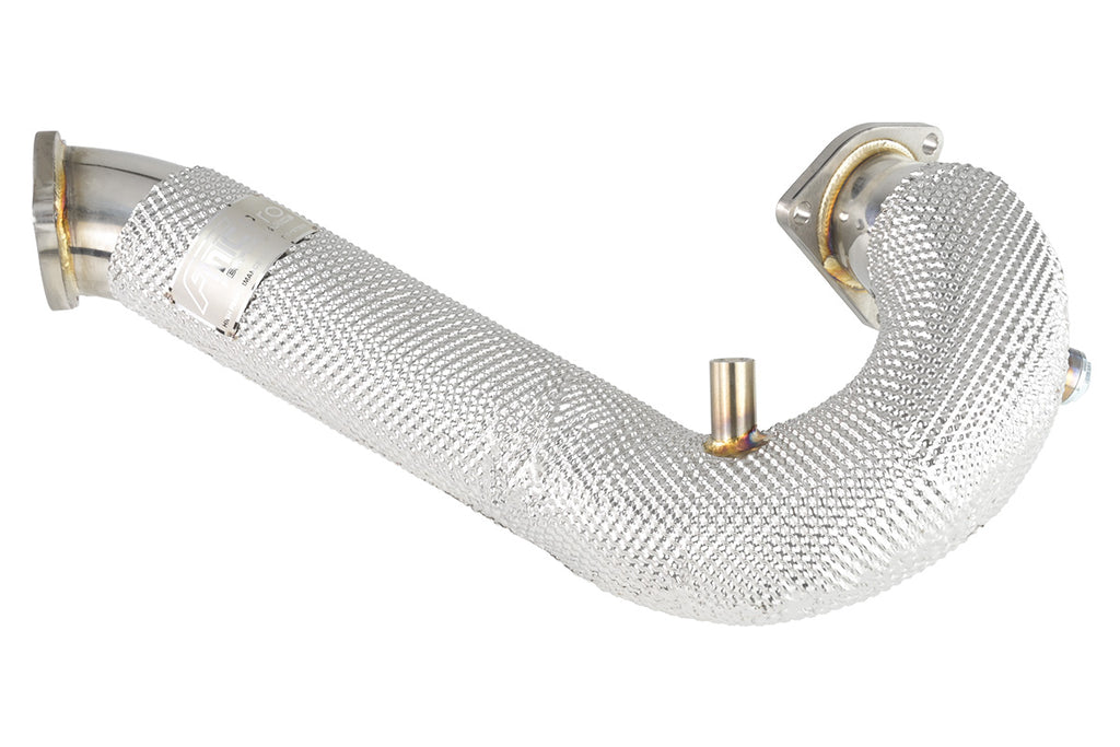 Dettaglio dello schermo termico del downpipe FMIC.Pro Audi B8 TDI