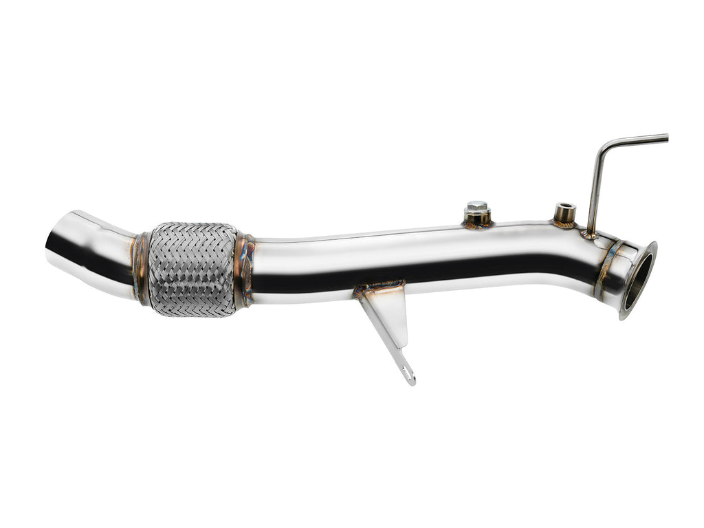 Dettaglio del downpipe FMIC.Pro da 63,5 mm per BMW 2.0d M47N2