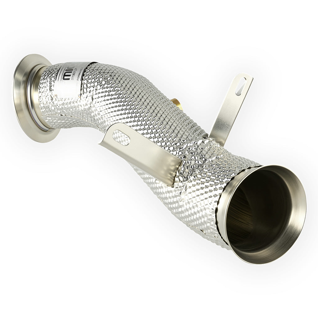 Dettaglio dello schermo termico del downpipe FMIC.Pro BMW 435i F32