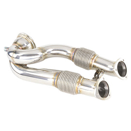 Dettaglio delle flange CNC del downpipe FMIC.Pro Audi RS Q3 2.5 TFSI